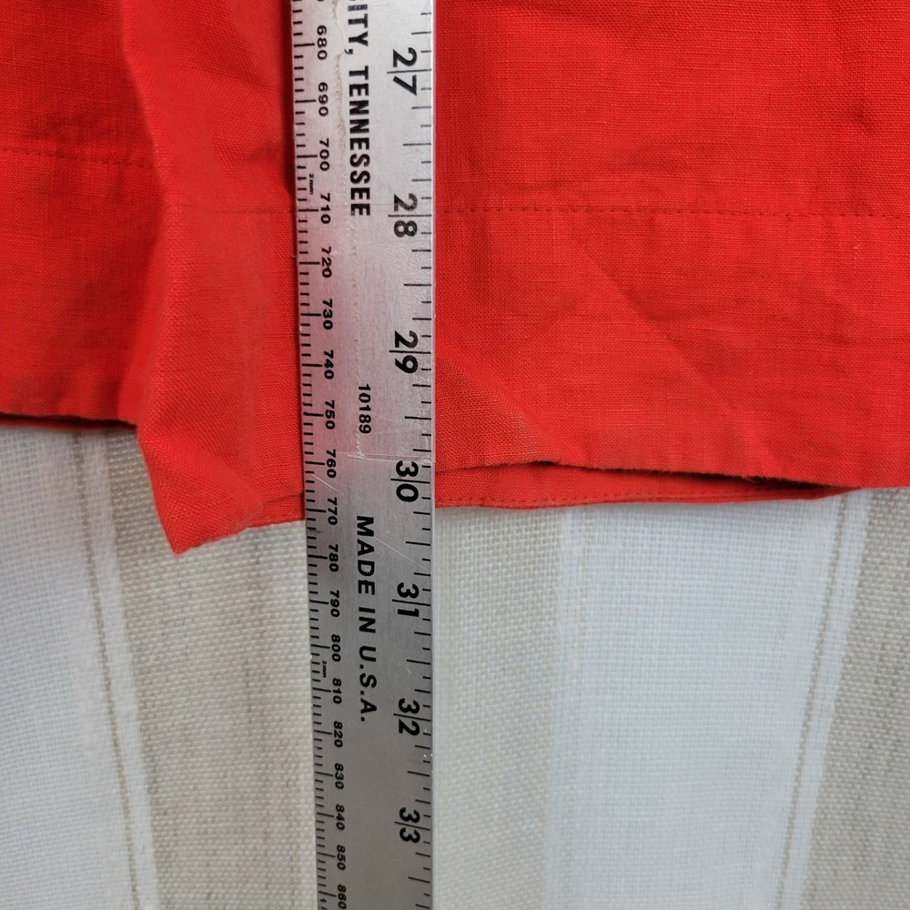 Zara Woman High Rise Wide Leg 100% Linen Pants Red Size Large Lagenlook - Picture 7 of 12